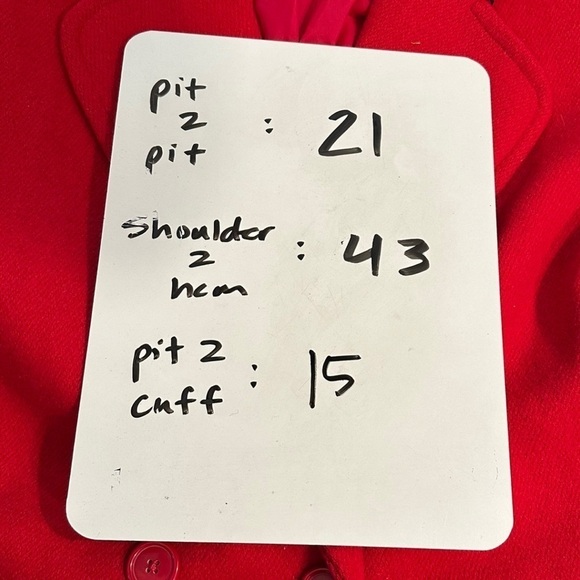 Vintage Red Wool Coat with Black Velvet Trim - Picture 8 of 8